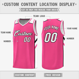 Custom Pink White Double Side Tops Training Basketball Jersey