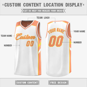 Custom Orange White Double Side Tops Men Casual Basketball Jersey