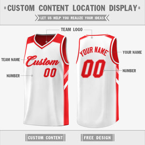 Custom Red White Double Side Tops Casual Basketball Jersey