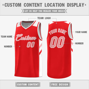 Custom Red White Double Side Tops Casual Basketball Jersey