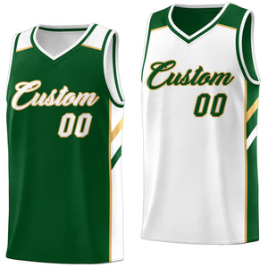 Custom Green White Double Side Tops Casual Basketball Jersey