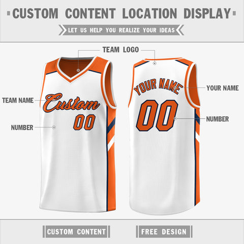 Custom Orange White Double Side Tops Casual Basketball Jersey