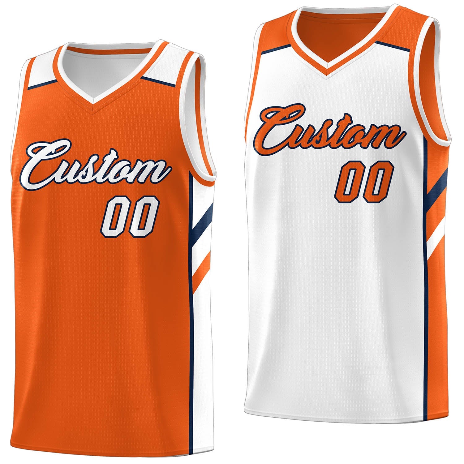 Custom Orange White Double Side Tops Casual Basketball Jersey