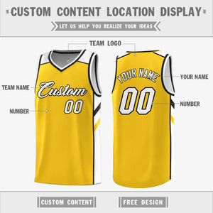 Custom Yellow White Double Side Tops Casual Basketball Jersey