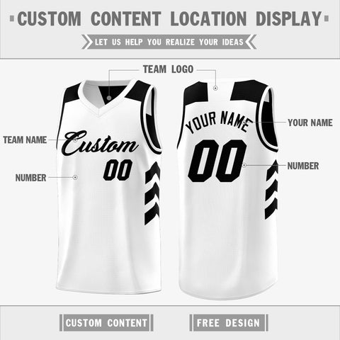 Custom Black White Reversible Double Side Tops Basketball Jersey