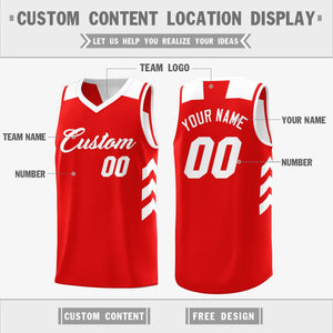 Custom Red White Reversible Double Side Tops Basketball Jersey