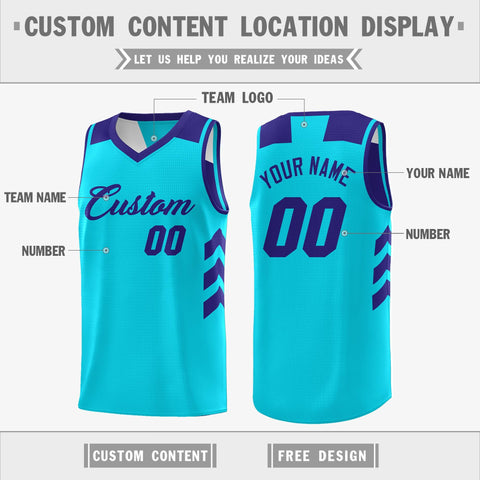 teal and  royal custom reversible basketball team jerseys