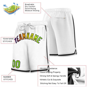 Custom White Black Sport Basketball Shorts