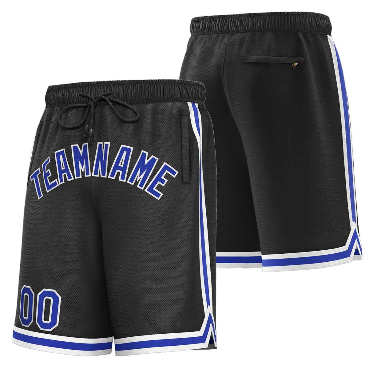 Custom Black Royal-White Sport Basketball Shorts