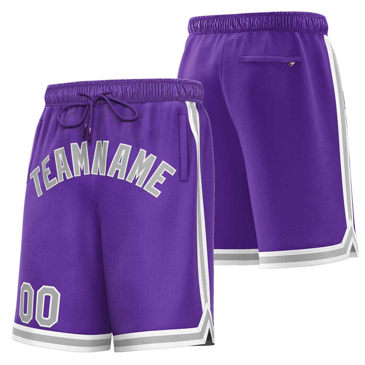 Custom Purple Gray-White Sport Basketball Shorts