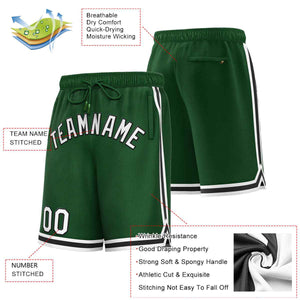 Custom Green White-Black Sport Basketball Shorts