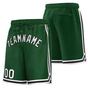 Custom Green White-Black Sport Basketball Shorts