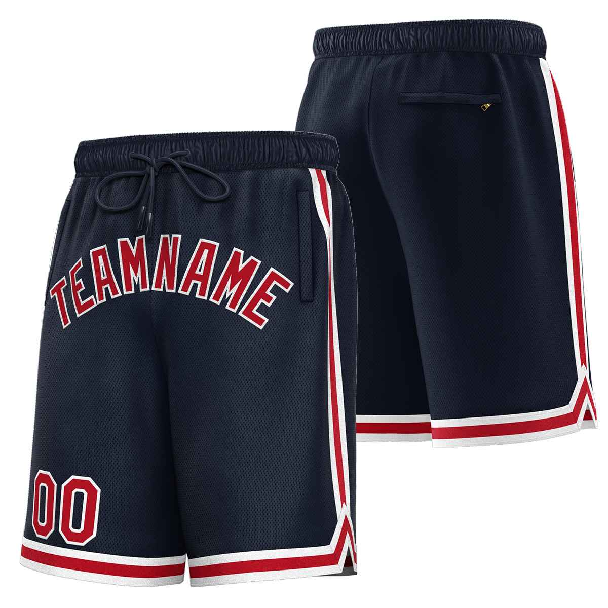 Custom Navy Maroon-White Sport Basketball Shorts