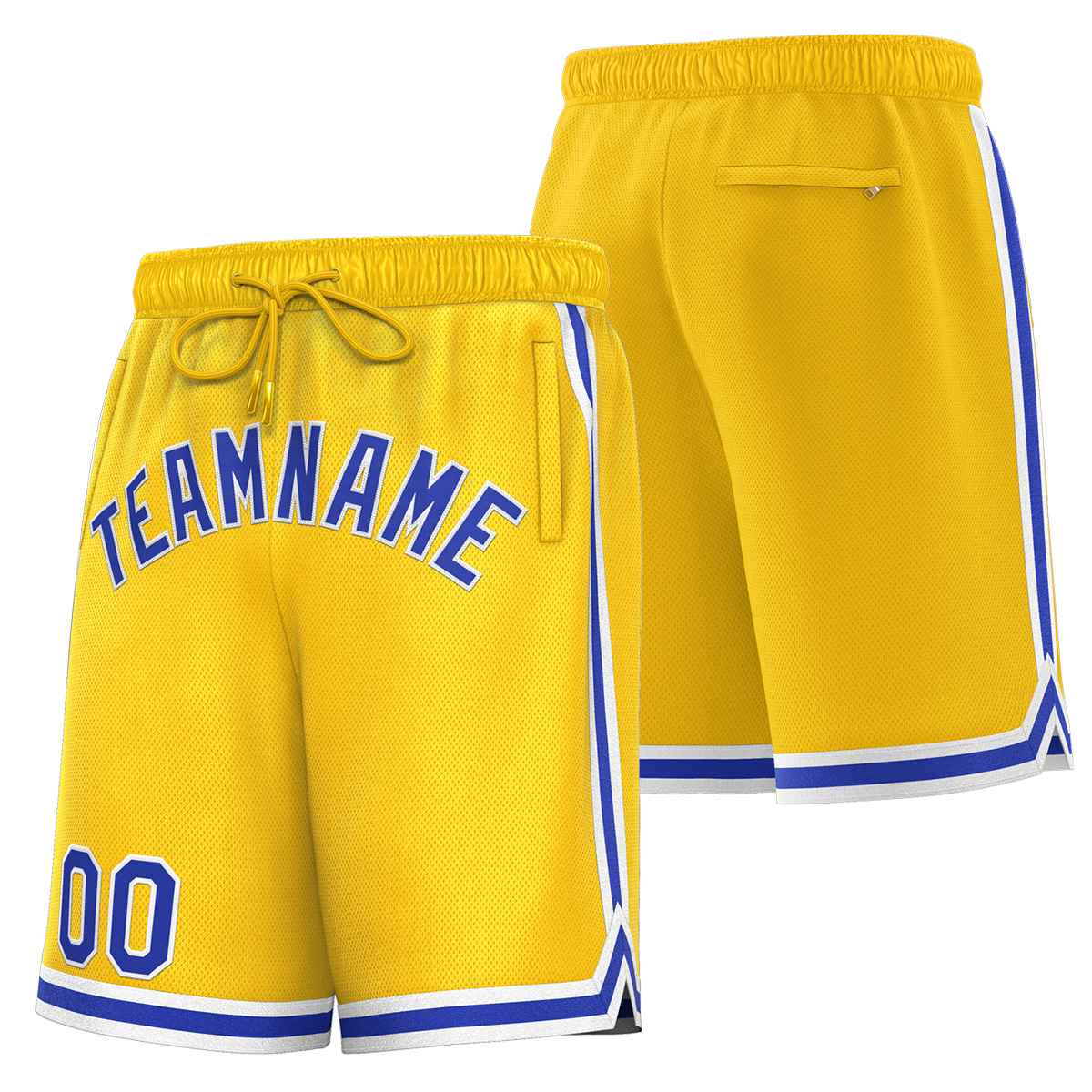 Custom Yellow Royal-White Sport Basketball Shorts