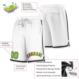 Custom White Black Sport Basketball Shorts