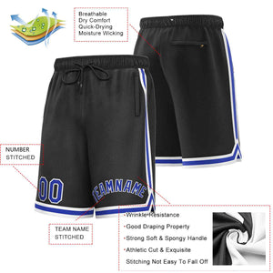 Custom Black Royal-White Sport Basketball Shorts