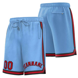 Short de basket-ball sport personnalisé bleu poudre marron-noir