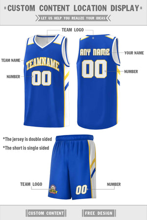 Custom Royal White Double Side Sets Men Basketball Jersey