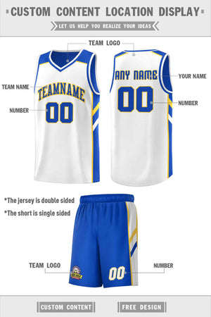 Custom Royal White Double Side Sets Men Basketball Jersey