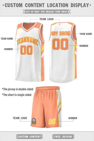 Custom Orange White-Yellow Double Side Sets Men Basketball Jersey