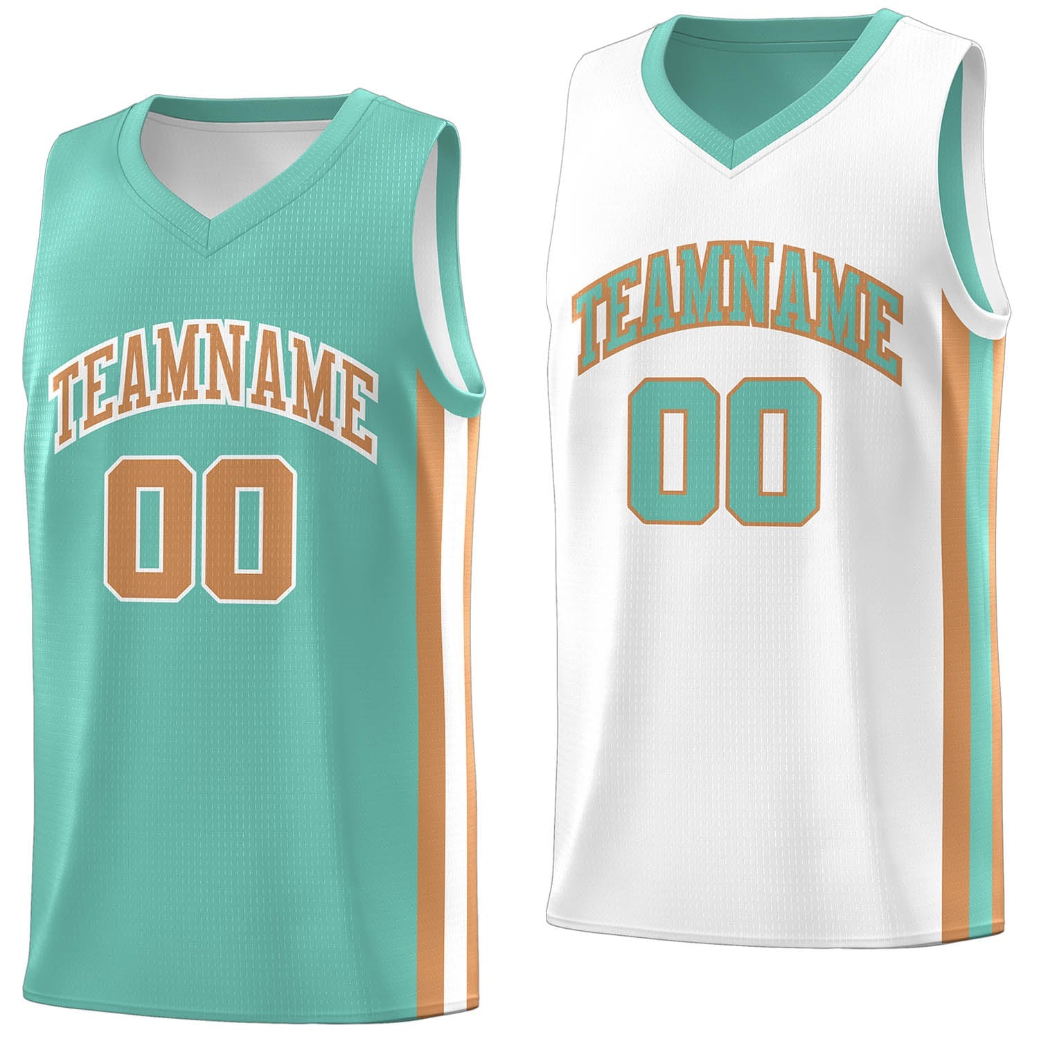 Custom Light Green White Khaki Double Side Tops Basketball Jersey