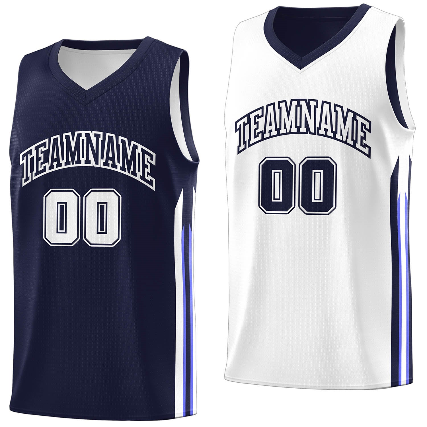 Custom Navy White Double Side Tops Training Fashion Basketball Jersey