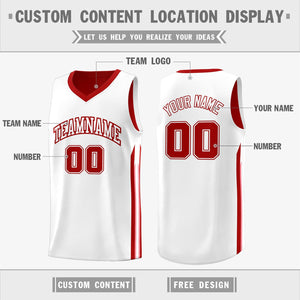 Custom Red White-Pink Double Side Tops Training Fashion Basketball Jersey