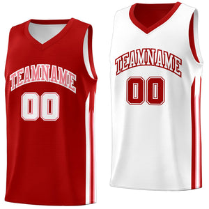 Custom Red White-Pink Double Side Tops Training Fashion Basketball Jersey