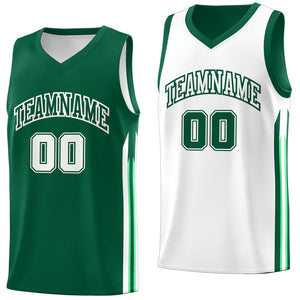 Maillot de basket-ball personnalisé, vert et blanc, Double face, haut d'entraînement, mode