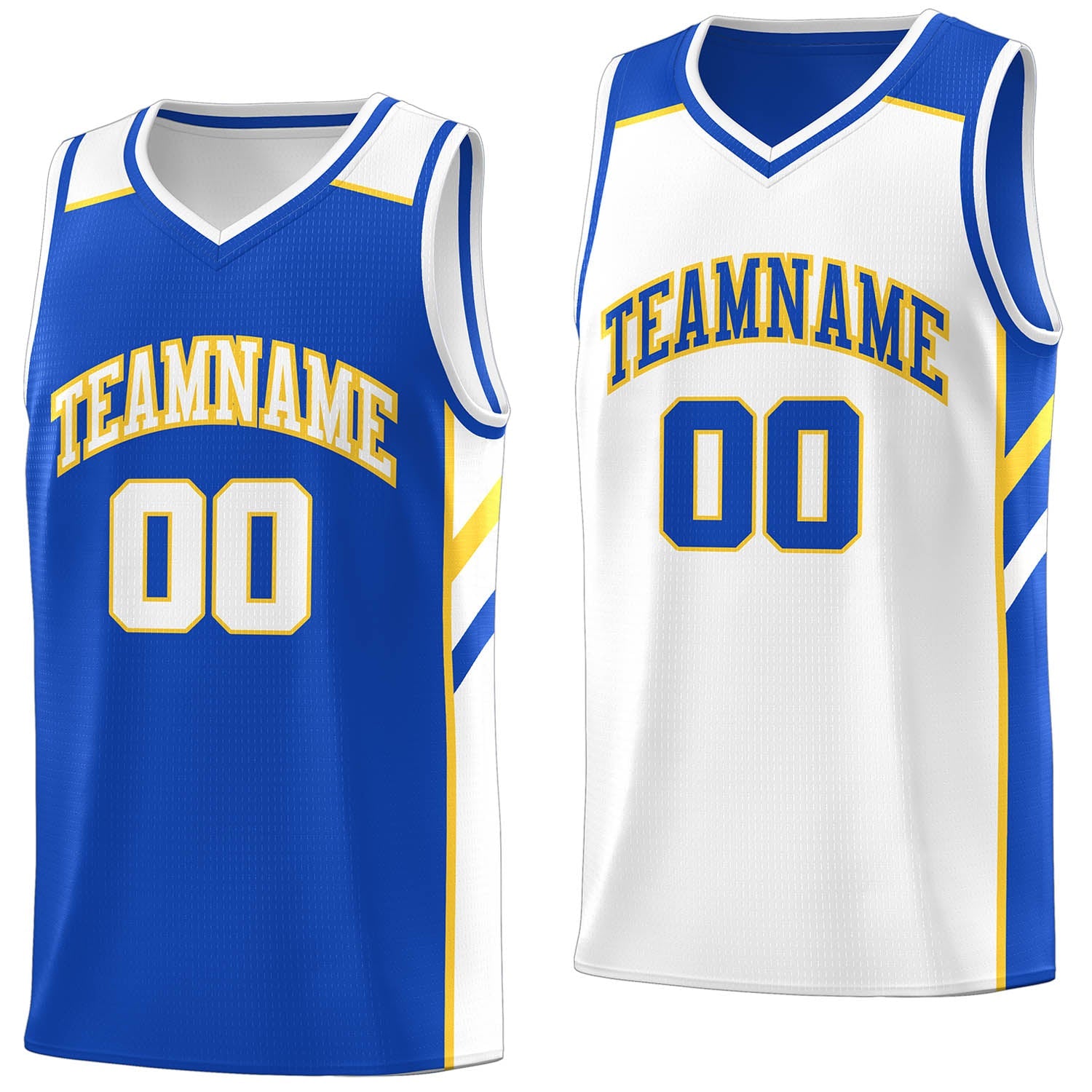 Custom Royal White Double Side Tops Breathable Training Basketball Jersey