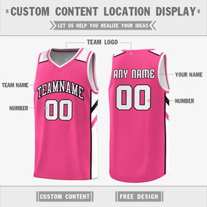 Custom Pink White Double Side Tops Breathable Training Basketball Jersey