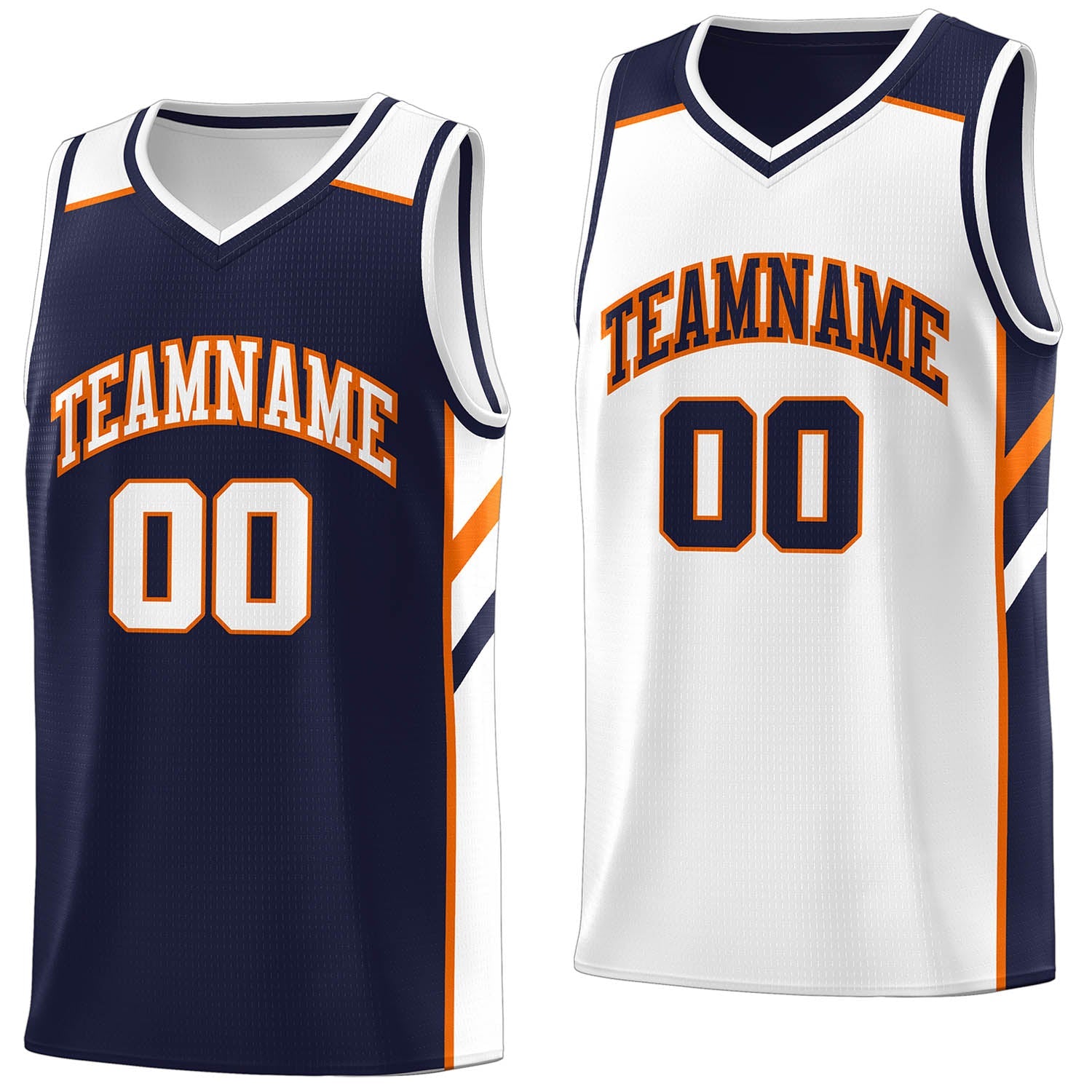 Custom Navy White Double Side Tops Basketball Jersey