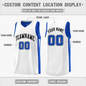 Custom Royal White Double Side Tops Basketball Jersey