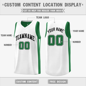 Custom Green White Double Side Tops Basketball Jersey