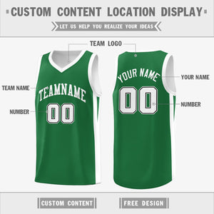 Custom Green White Double Side Tops Basketball Jersey