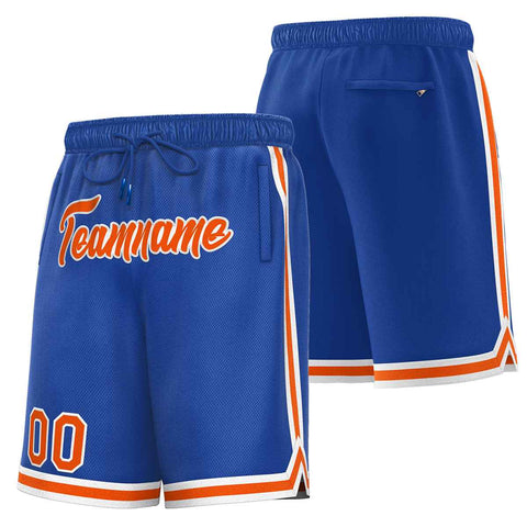 Custom Royal Orange-White Sport Basketball Shorts