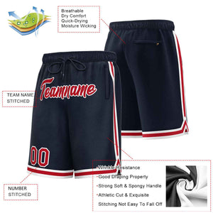 Custom Navy Maroon-White Sport Basketball Shorts