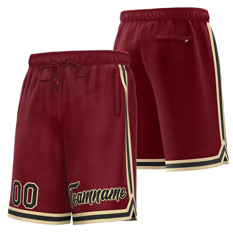 Custom Maroon Black-Old Gold Sport Basketball Shorts