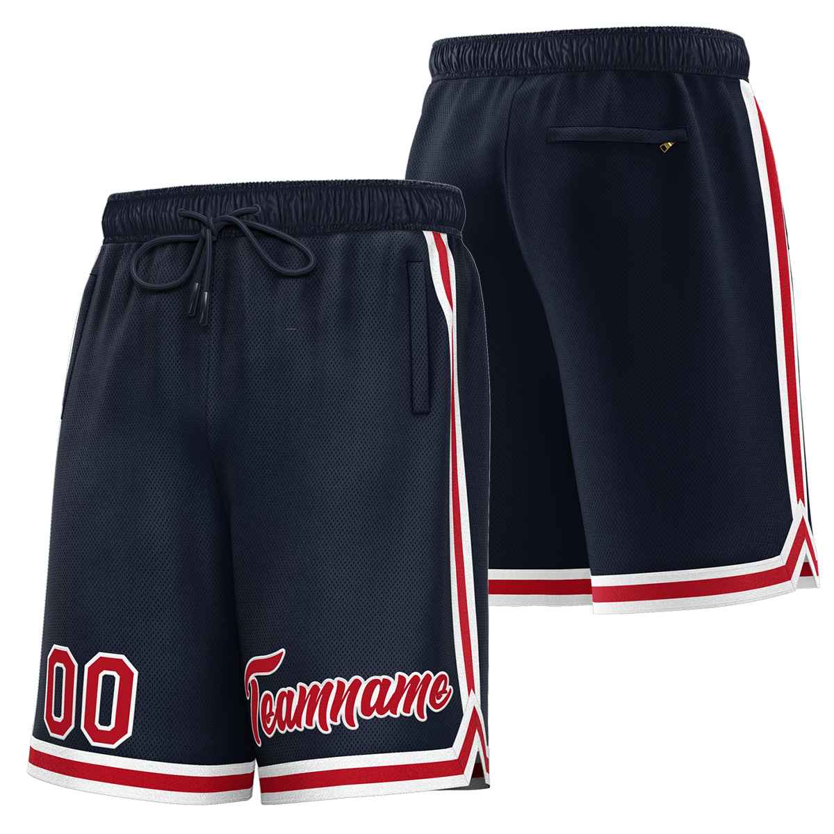 Short de basket-ball sport personnalisé marine marron-blanc