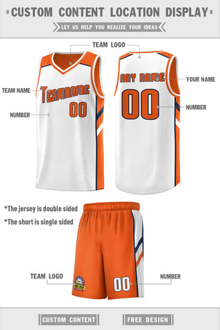 Custom Orange White Double Side Sets Men Basketball Jersey