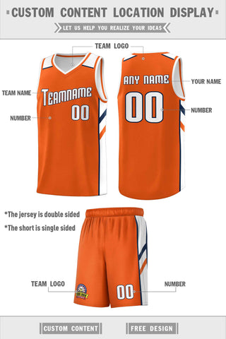 Custom Orange White Double Side Sets Men Basketball Jersey