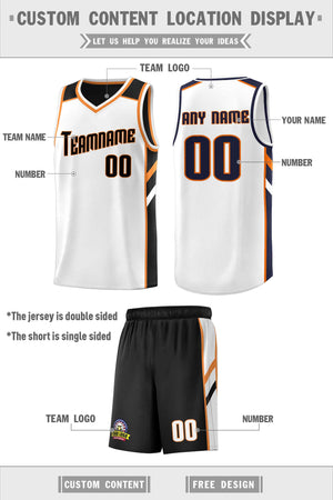 Custom Black White Double Side Sets Men Basketball Jersey