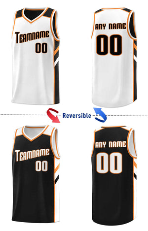 Custom Black White Double Side Sets Men Basketball Jersey