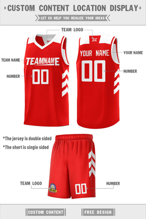 Custom Red White Double Side Sets Personalized Basketball Jersey