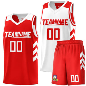 Custom Red White Double Side Sets Personalized Basketball Jersey