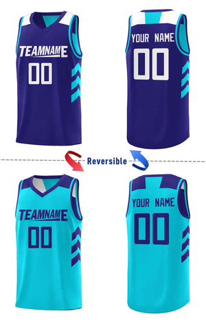 Maillot de basket-ball personnalisé Aqua Royal Double Side pour hommes