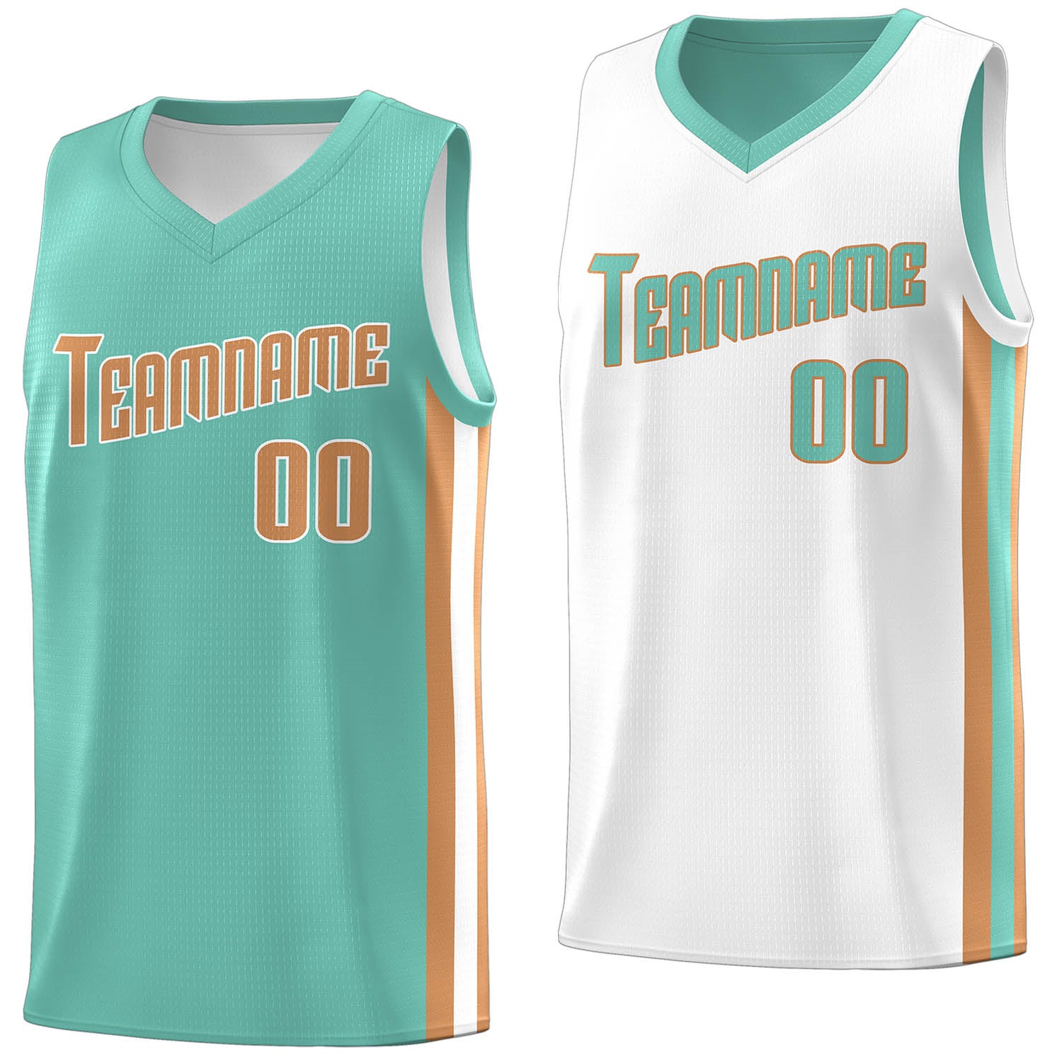 Custom Light Green Khaki-White Double Side Tops Basketball Jersey