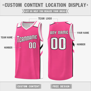 Custom Pink White Double Side Tops Athletic Sports Basketball Jersey