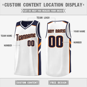 Custom Navy White Double Side Tops Sports Vest Basketball Jersey