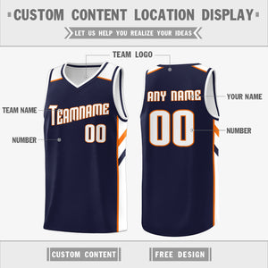 Custom Navy White Double Side Tops Sports Vest Basketball Jersey